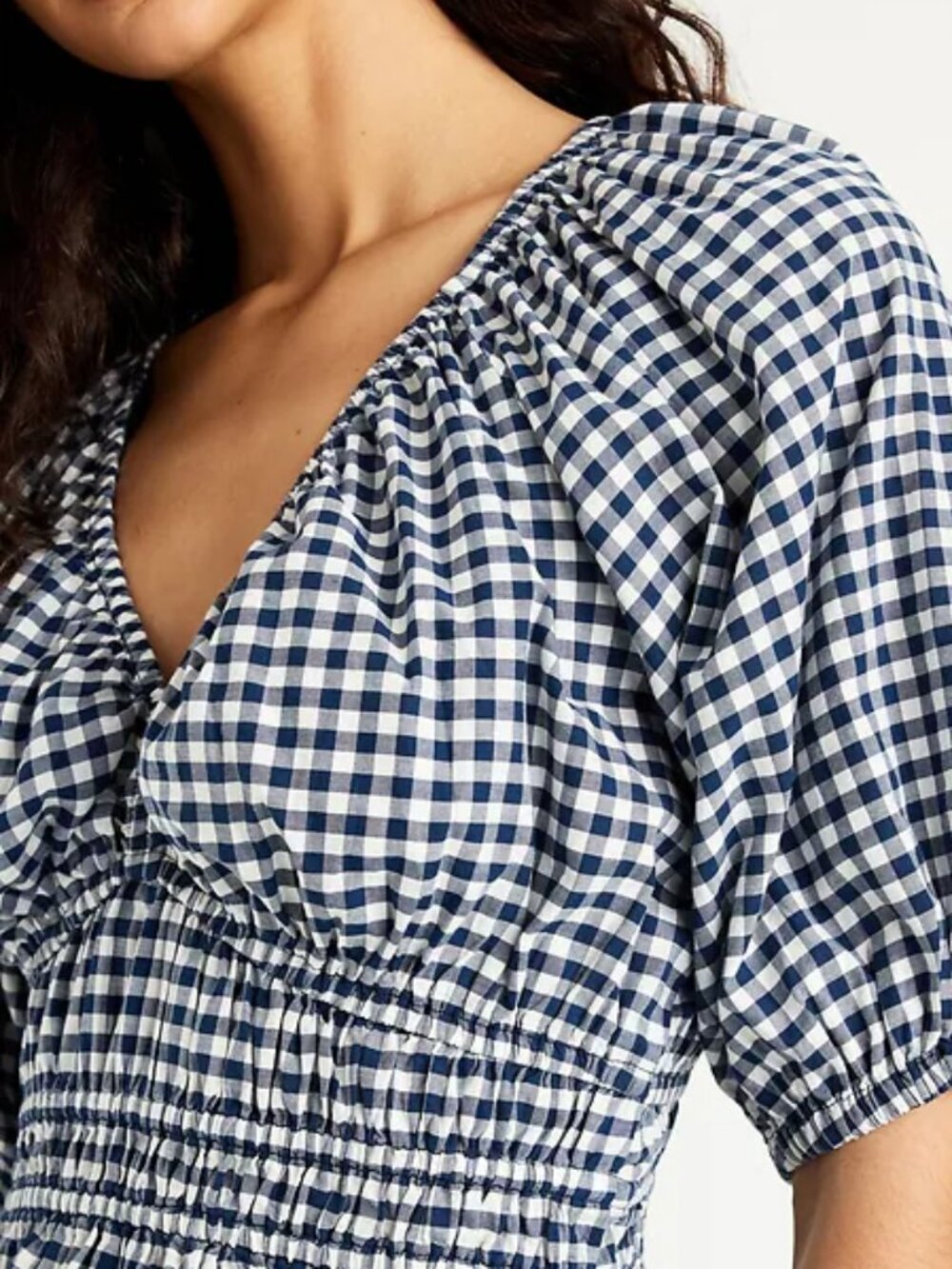 Smocked Gingham Top